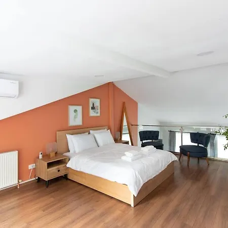 Bright Loft With 3 Bedrooms And Terrace In Galata Апартаменты Стамбул